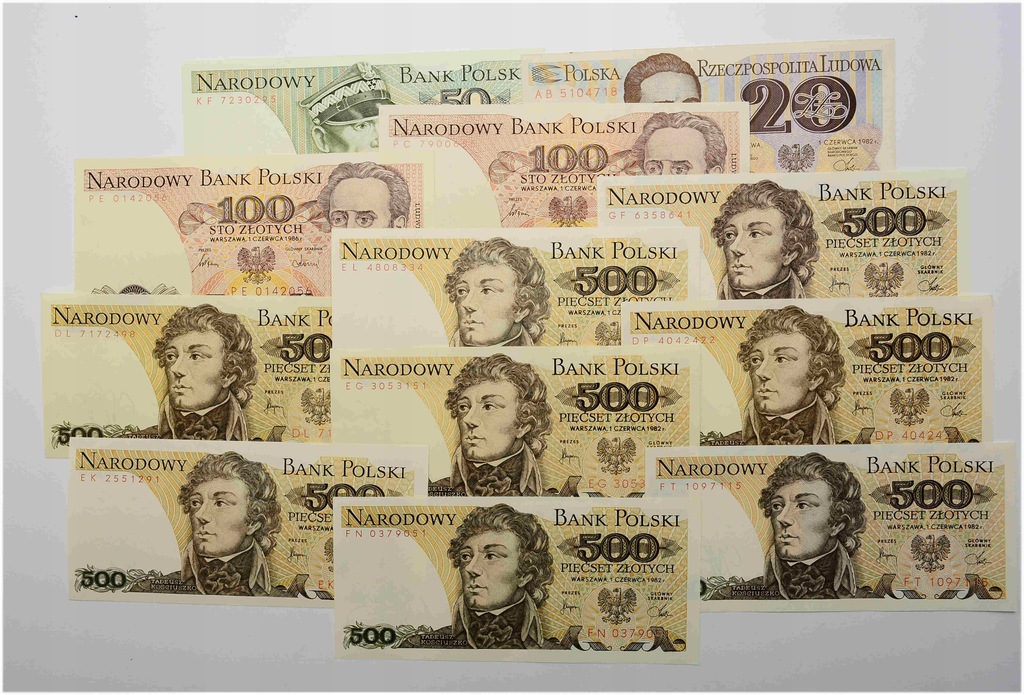 1.bb.PRL, Zestaw Banknotów szt.19, St.1