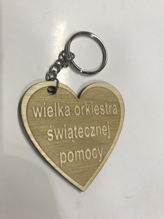 Serduszko WOŚP grawer drewno