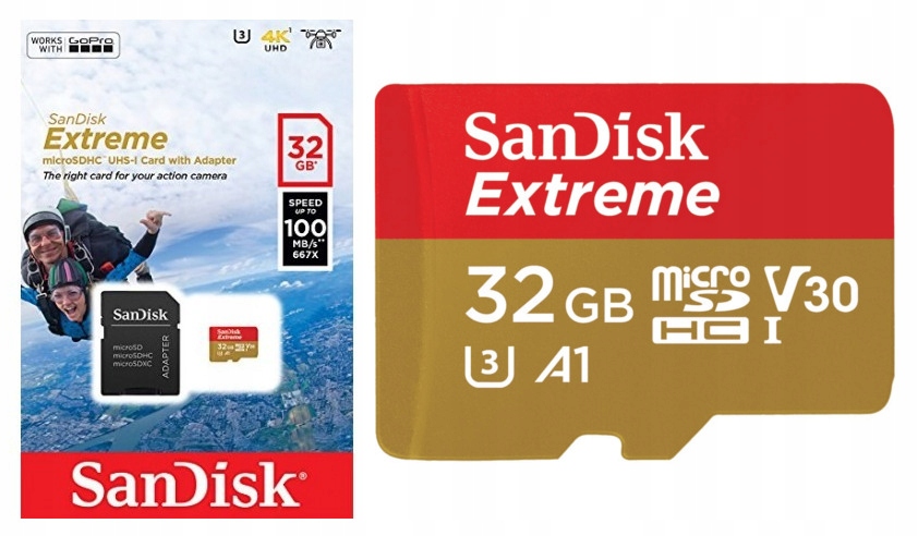 SanDisk microSDHC 32GB Extreme 100MB/s + Adapter