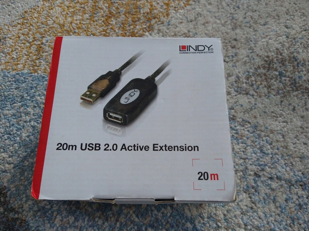 Kabel USB LINDY USB 2.0 Aktywny Przedłużacz 20m