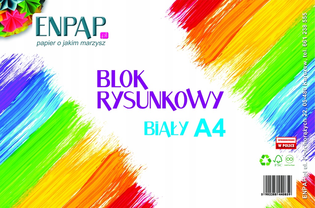 BLOK RYSUNKOWY BIAŁY A4 20 KAR