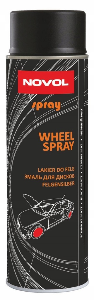 NOVOL-SPRAY WHEEL SPRAY BLACK MATT 500ML