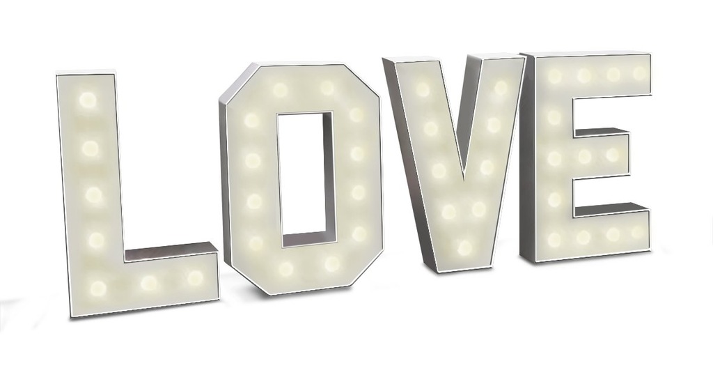 Napis LOVE litery 3d Podświetlane LOVE 120cm