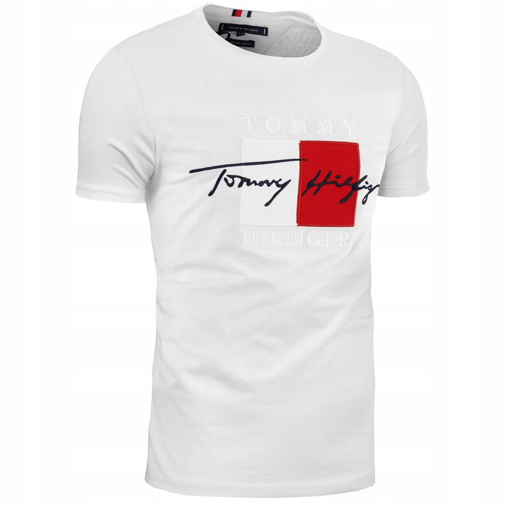 TOMMY HILFIGER T-SHIRT MĘSKI KOSZULKA BIAŁY M