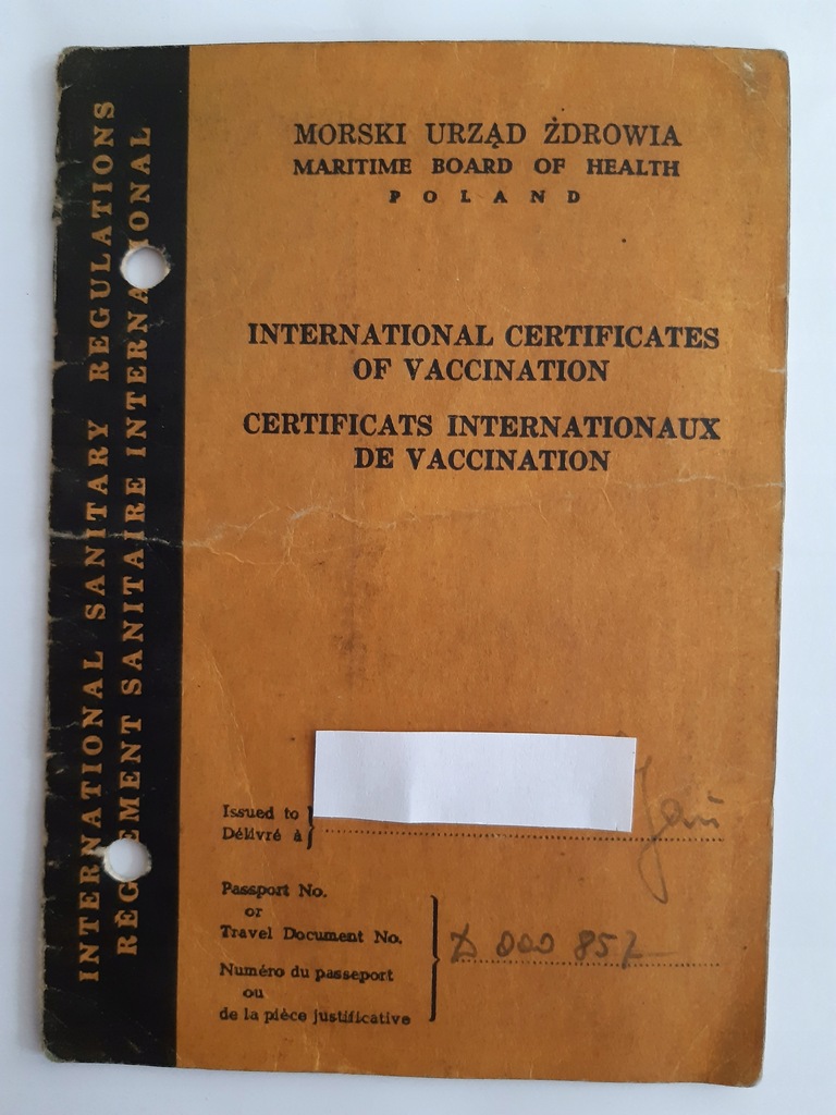 International Certificates Of Vaccination 1954