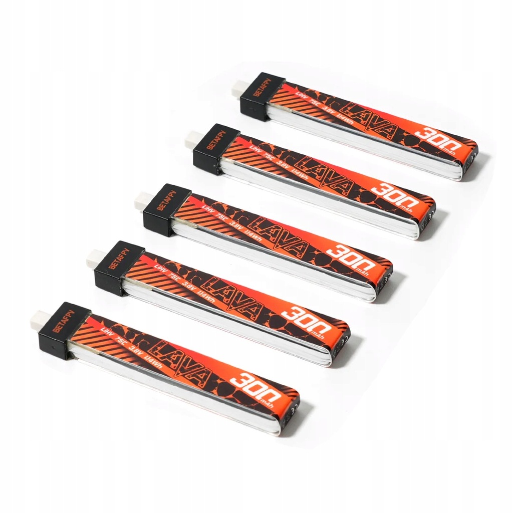 BetaFPV LAVA 1S 300mAh 3.8V HV 75C BT2.0 (x5)
