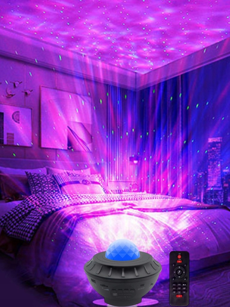 PROJEKTOR GWIAZD LAMPKA NOCNA KULA LED PILOT GŁOŚNIK BLUETOOTH SHEIN