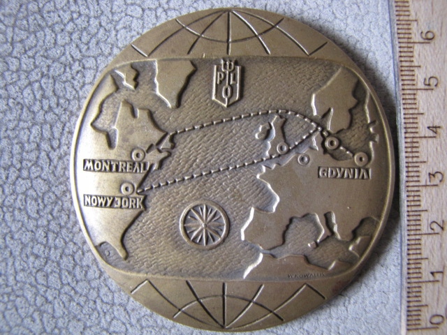 MEDAL PLO 40 LAT ŻEGLUGI PRZEZ ATLANTYK 1970 R SYG. W. KOWALIK