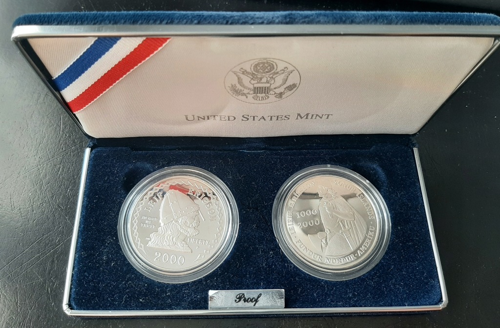 USA zestaw 2 monet ODKRYWCY AG
