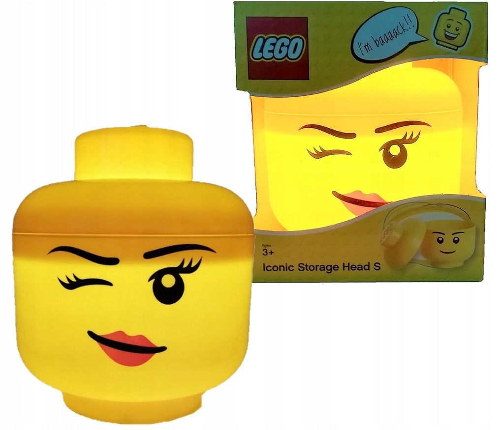 Lampka nocna stołowa lampa led LEGO głowa LED