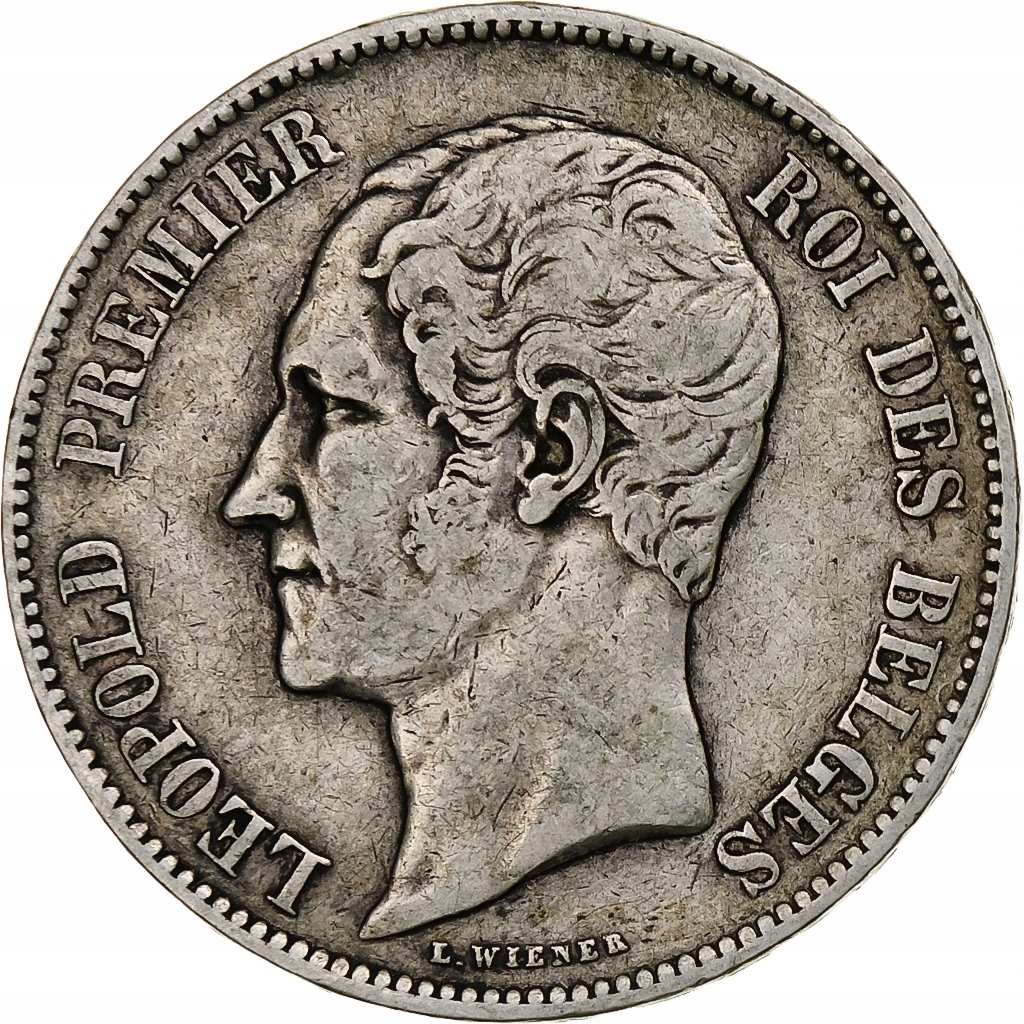 Belgia, Leopold I, 5 Francs, 5 Frank, 1850, Srebro