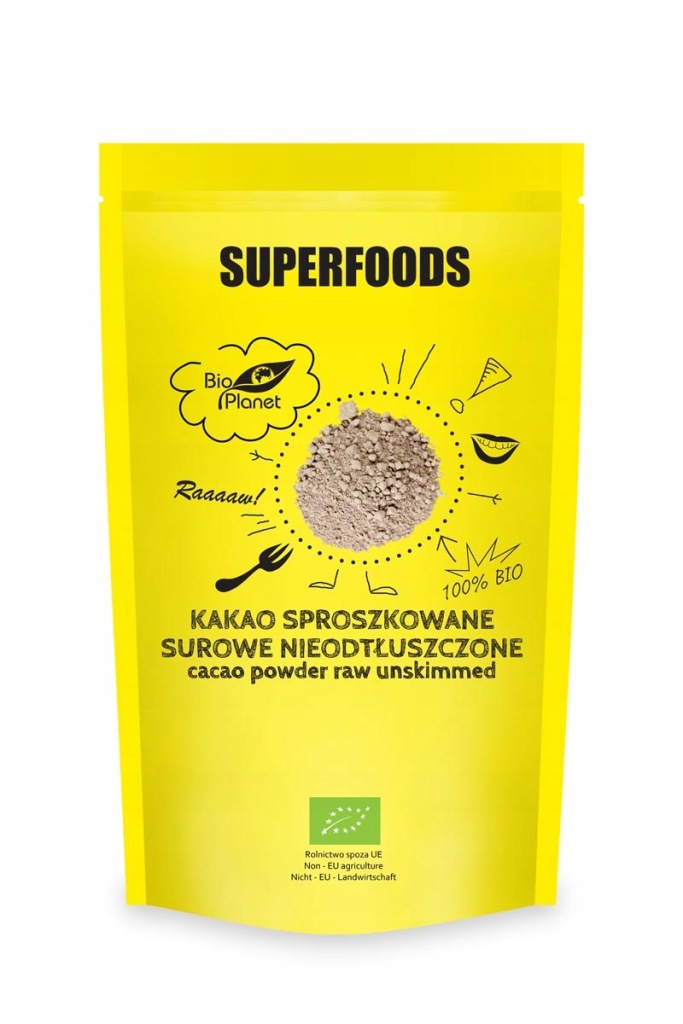 SUPERFOODS Kakao sproszkowane surowe nieodtłuszczone BIO 150g BIO PLANET