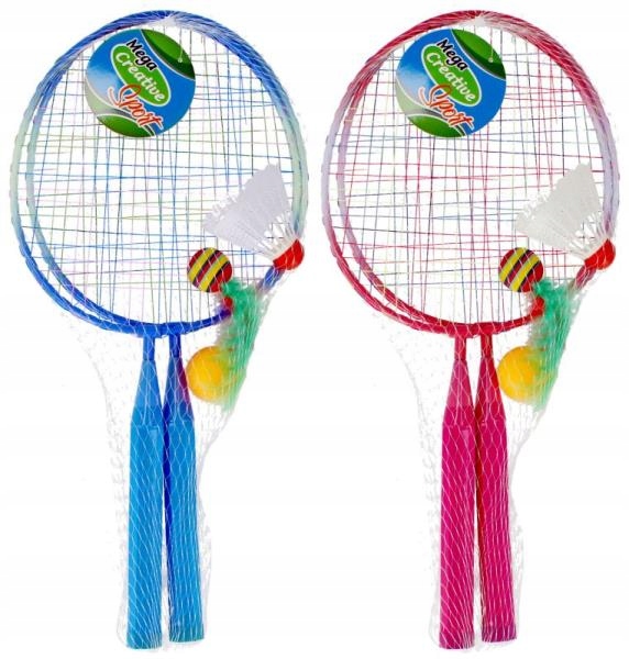Rakietki do badmintona krótkie metalowe + akcesori