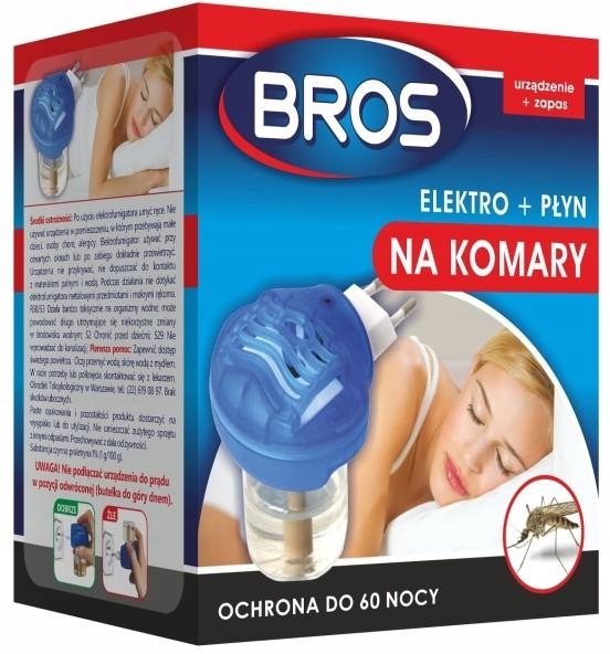 BROS elektro urządzenie +płyn na komary 60 nocy