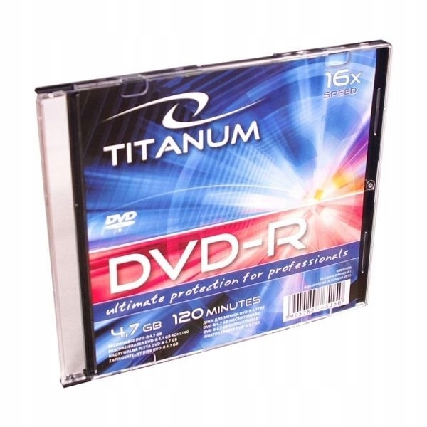 Płyta DVD-R Titanum 4,7 GB x 16 - w pudełku Slim (