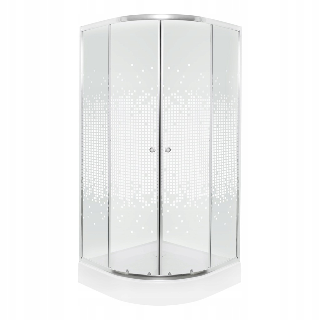 KERRA PIXEL WHITE kabina prysznic półokrąg 80x180cm szkło dekor/prof. chrom