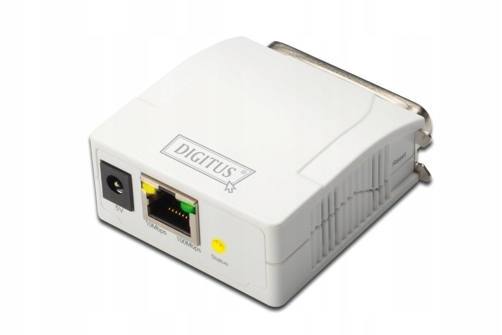 DIGITUS fast ethernet printserver 1xParallel 1xRJ-45 with power supply
