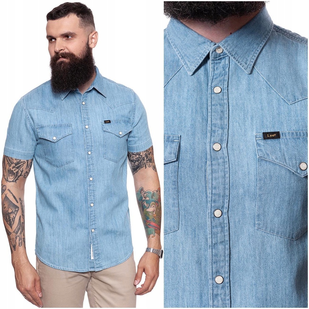 LEE WESTERN SHIRT MĘSKA KOSZULA JEANSOWA SLIM L