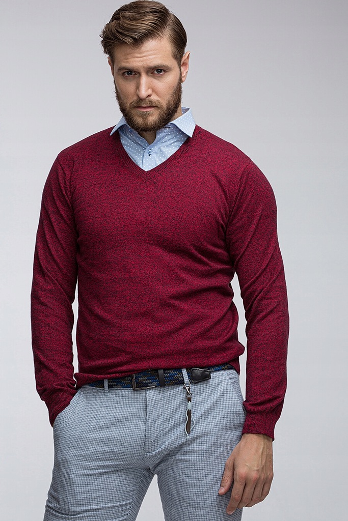 Bawełniany sweter w serek 3XL