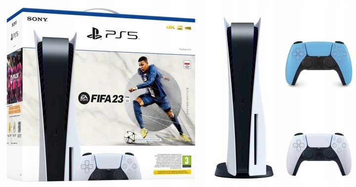 OUTLET Zestaw Konsola PlayStation 5 + Gra PS5 FIFA 23 + Kontroler Niebieski