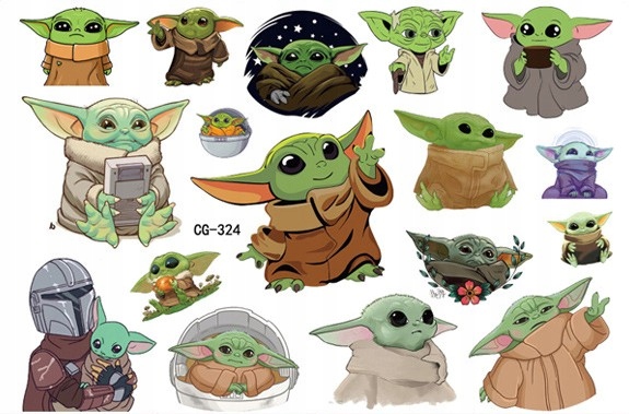 Tatuaże Star Wars Gwiezdne Wojny zestaw Baby Yoda