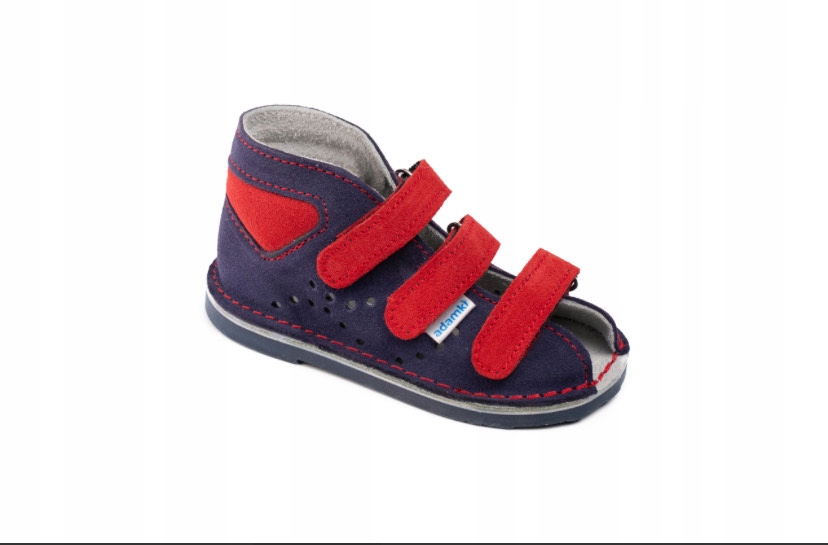 Kapcie profilaktyczne Adamki 012N-24, Dla dzieci, granat/czerwony roz. 32