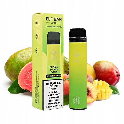 E-papierosa Elf Bar 3600 Puffs Peach Mango Guava