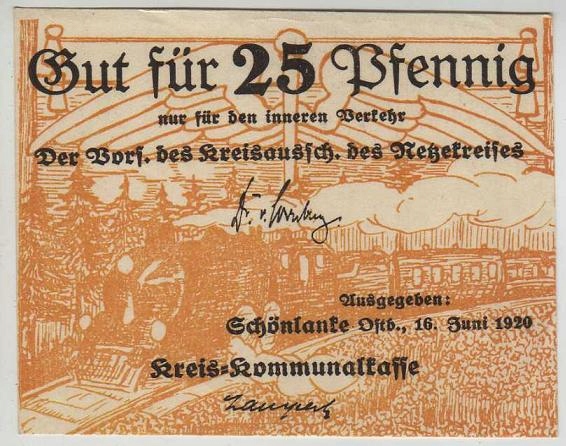 R11 Trzcianka (Schonlanke), 25 pf, 1920r.