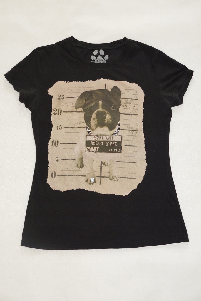 ZARA t'shirt koszulka z psem pies 38 M