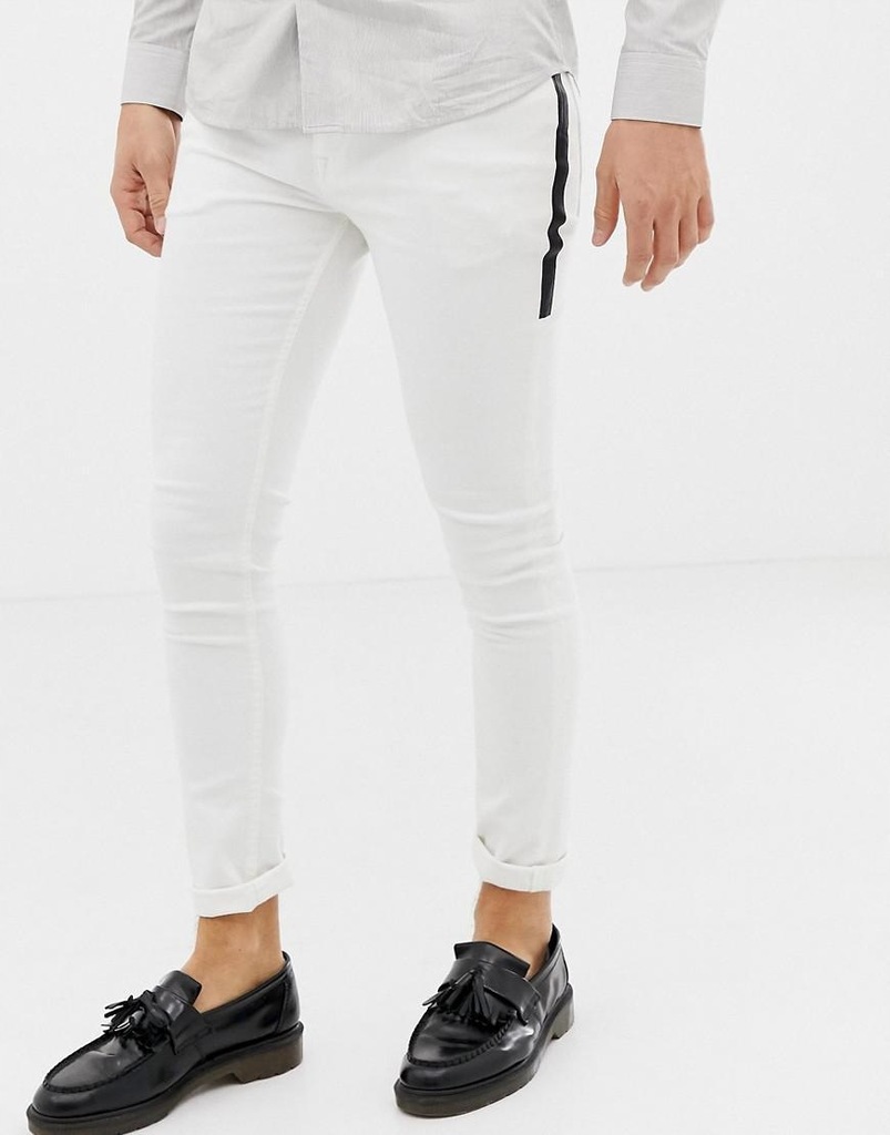 ASOS DESIGN_XDI BIAŁE SPODNIE JEANS SKINNY_W32/L34