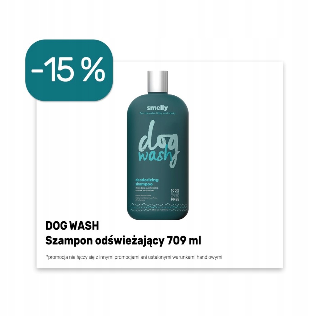 - 15% - DOG WASH SZAMPON ODŚWIEŻAJĄCY 709 ML