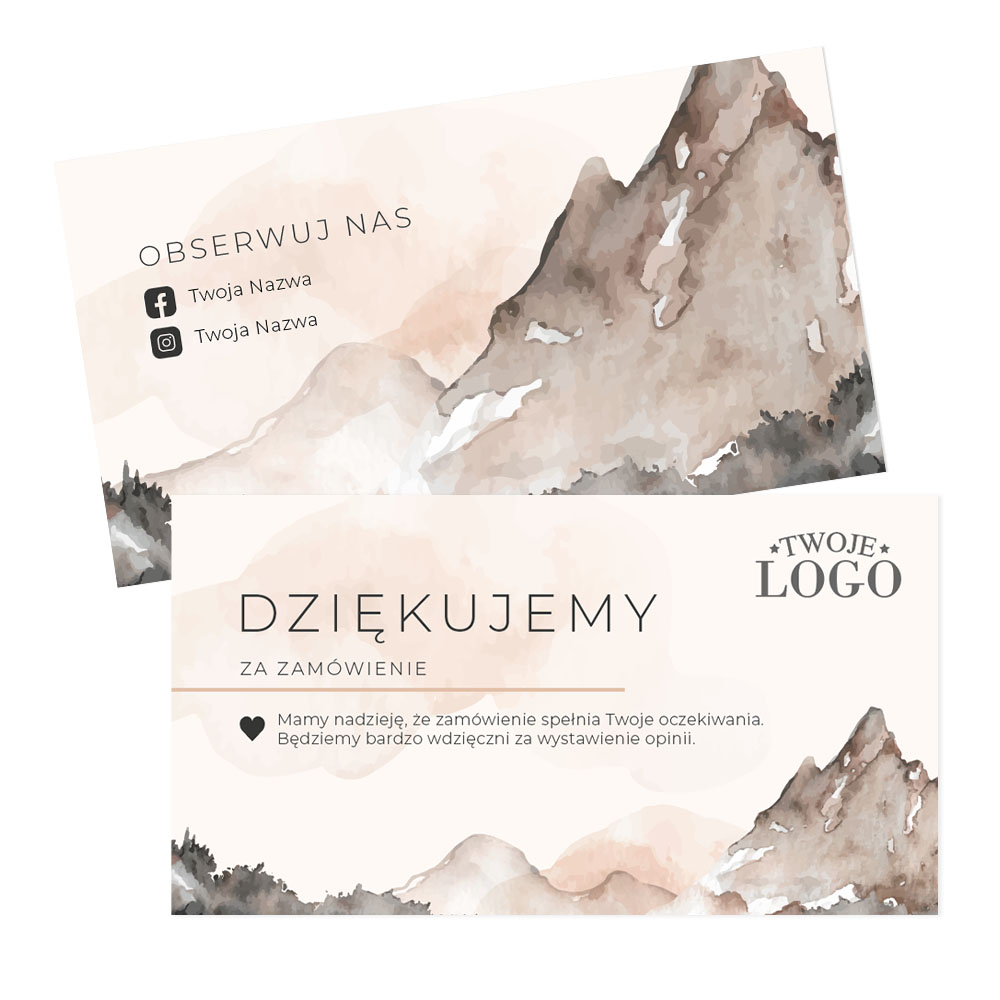 Karty z logo do paczek "Mountains" 1000