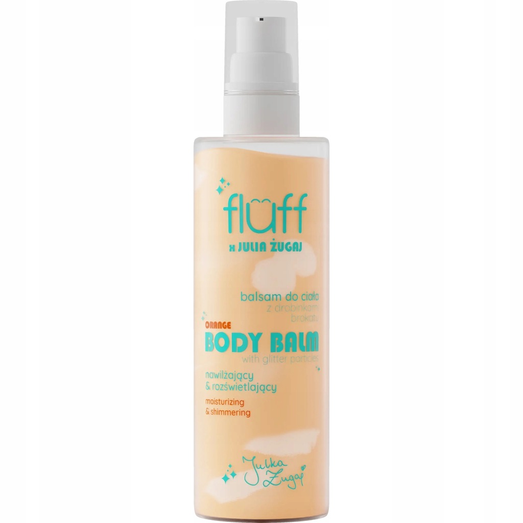 Fluff X Julia Żugaj - Balsam do ciała z drobinkami brokatu, witaminą C