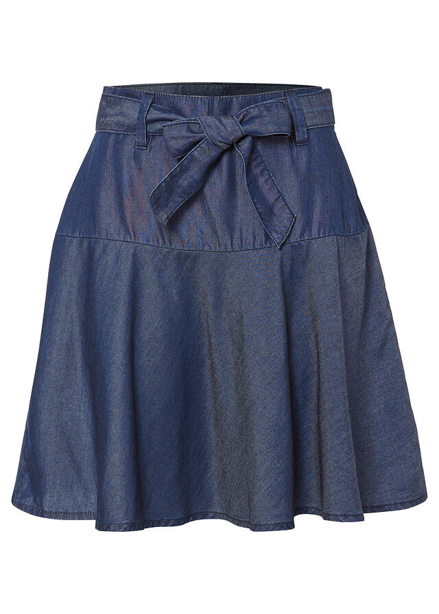 SPÓDNICA DŻINSOWA Z FALBANAMI DEH 36