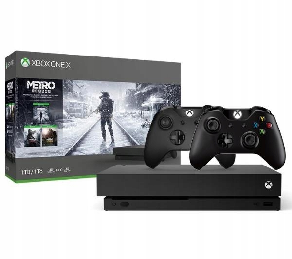 Konsola Xbox One X 1000GB + 3 GRY + 2 Pady Czarny