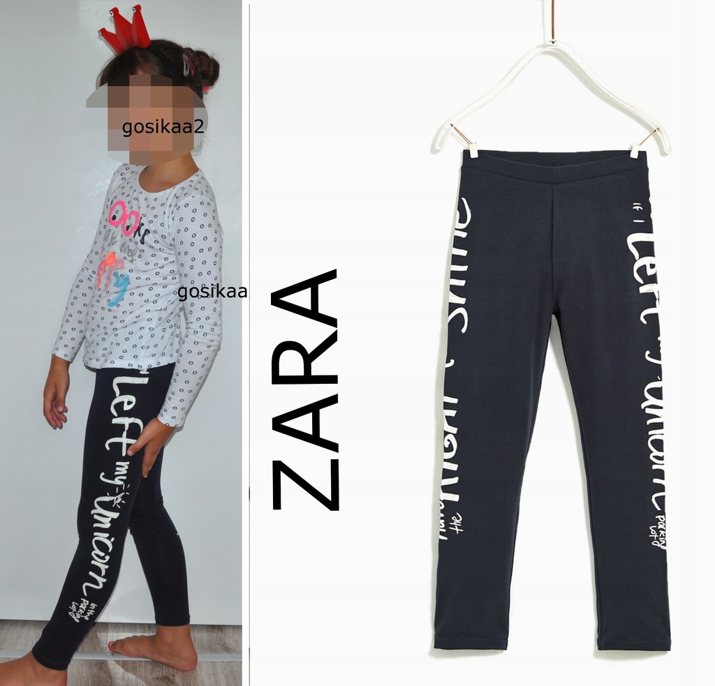 ZARA_LEGGINSY BROKATOWE napisy 140