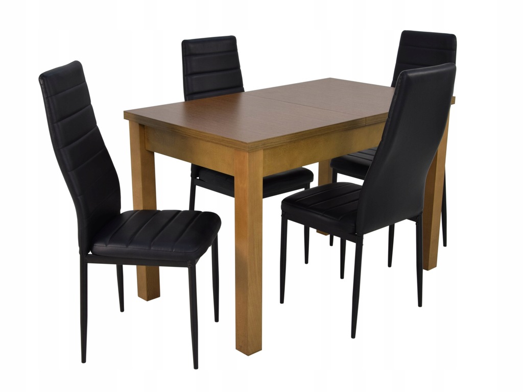 Zestaw 4 krzesła i stół (70x120/160) dąb rustical