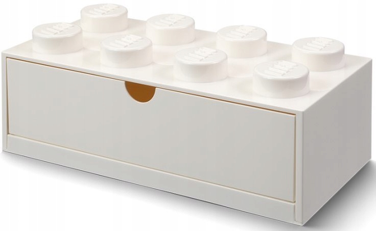 LEGO Pojemnik Klocek Szuflada Biały Na Biurko 8