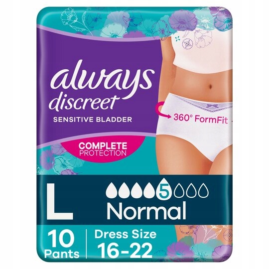 Majtki Always Discreet Normal roz.L 10szt.