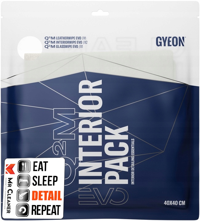 GYEON Q2M InteriorPack EVO - zestaw mikrofibr do wnętrza, 40x40cm, 4 sztuki