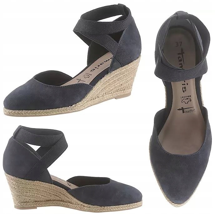 TAMARIS ESPADRYLE NA KOTURNIE GRANAT 36 F 1/2