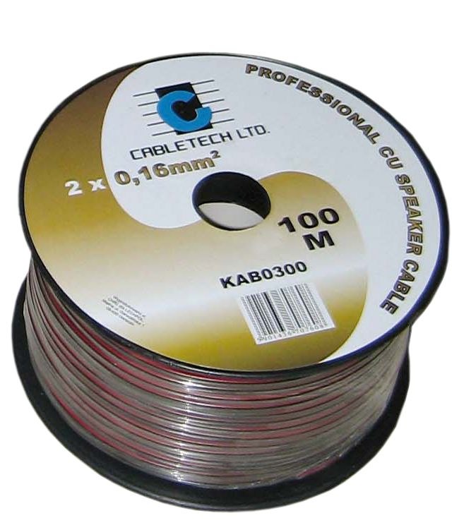 KAB0301 Kabel głośnikowy 0,2mm czarny (rolka 100m)