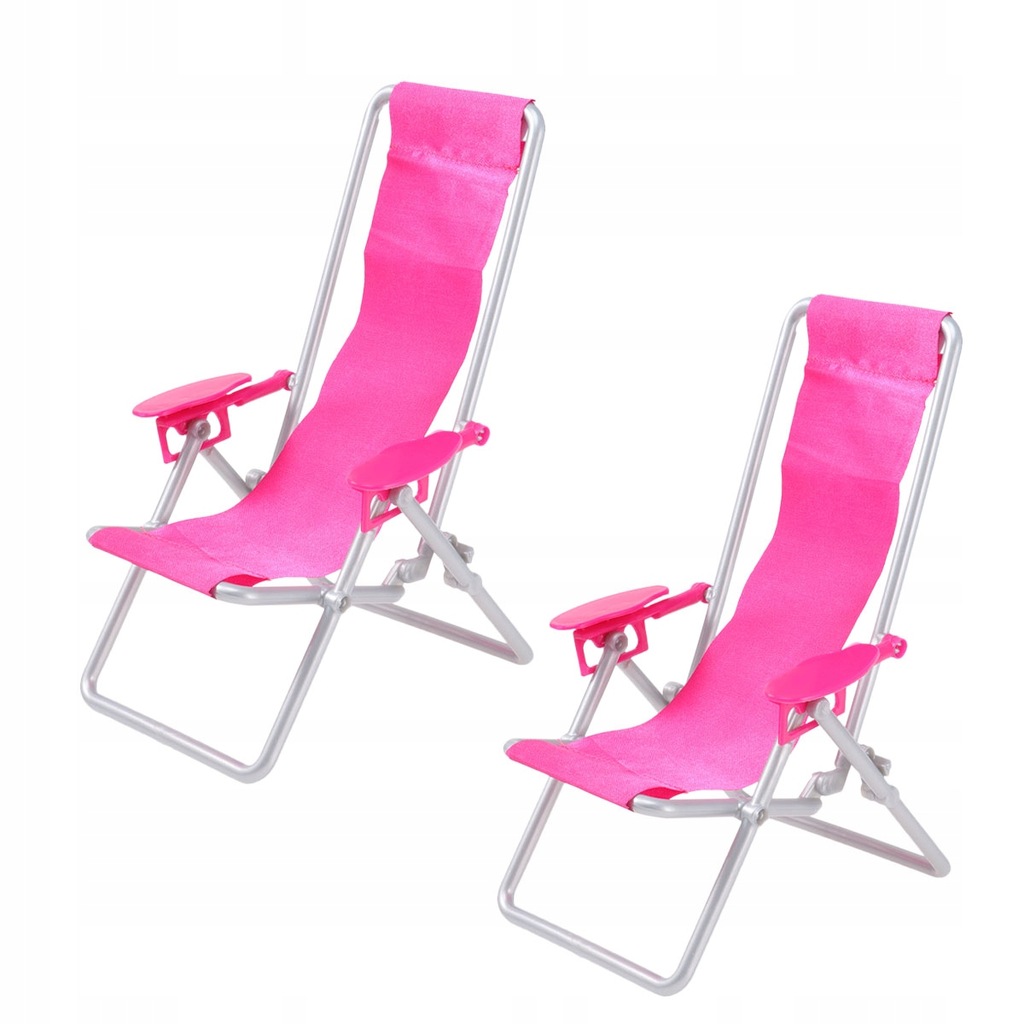 2pcs Mini House Deck Lying Chair Simulation Foldin