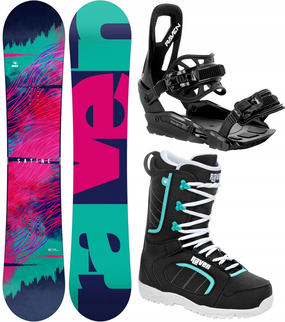 Zestaw Snowboardowy RAVEN Satine 150cm + buty Diva Mint + wiązania S230