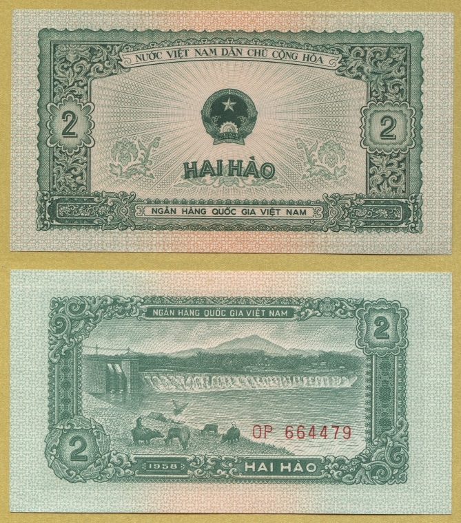 -- WIETNAM 2 HAO 1958 OP P69 UNC-