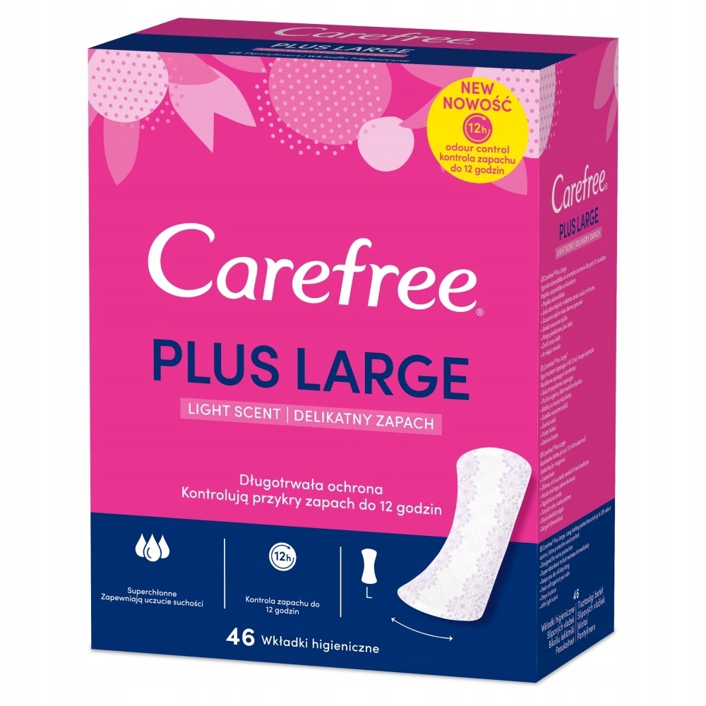 Wkładki higieniczne Carefree Plus Large L 46szt