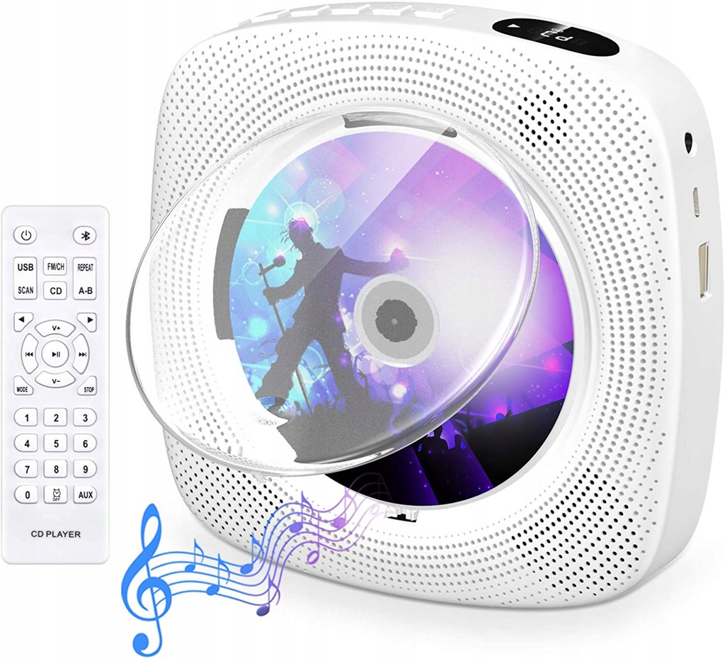 PRZENOŚNY ODTWARZACZ CD KC-609 BLUETOOTH BIAŁY