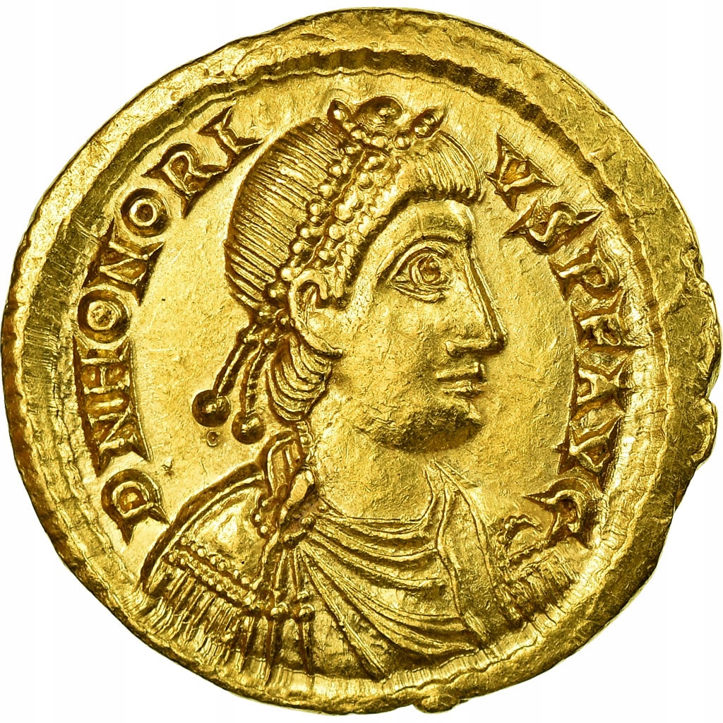 Moneta, Honorius, Solidus, Ravenna, MS(60-62), Zło