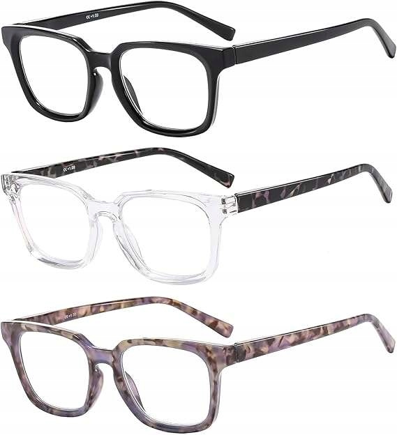 OKULARY DO CZYTANIA UNISEX BLOKUJĄCE ŚWIATŁO NIEBIESKIE KOMPUTEROWE 3 SZT