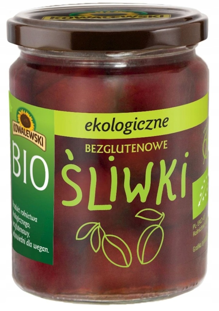 ŚLIWKI MARYNOWANE BEZGLUTENOWE BIO 540 ml (280 g) - KOWALEWSKI